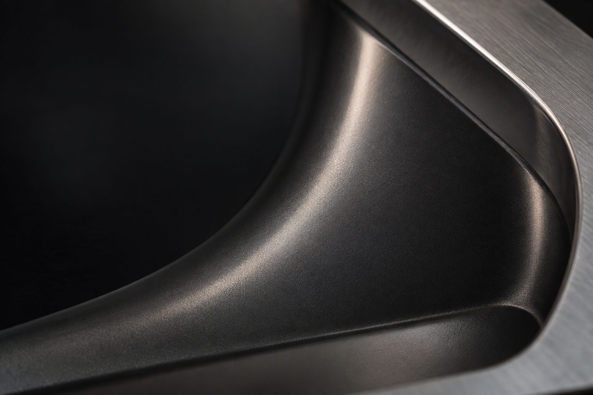 AI-generated illustration of a dark release coating on a curved mould surface